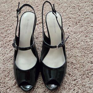 Naturalizer Black Patent Peep Toe Slingbacks.  Size 8
